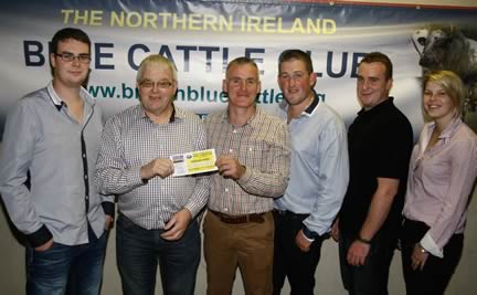 1.	Third place winner in the Large Herd section was Basil Dougherty owner of Greenfield Herd, Kircubbin.  Photo includes David Dougherty, Natural Stockcare Ltd distributor John Linton, Basil Dougherty, Steven OKane, Jonathan Dougherty and Katrina Donaldson 